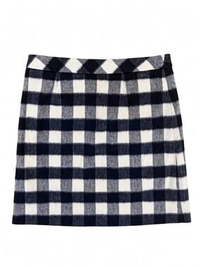 Brooks Brothers Red Fleece Navy & White Plaid Mini Skirt Size 8 NWT